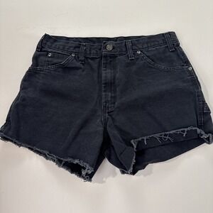 Dickies Utility Shorts Denim Black‎ 32x4 Made into Cut Off Shorts 100% Cotton